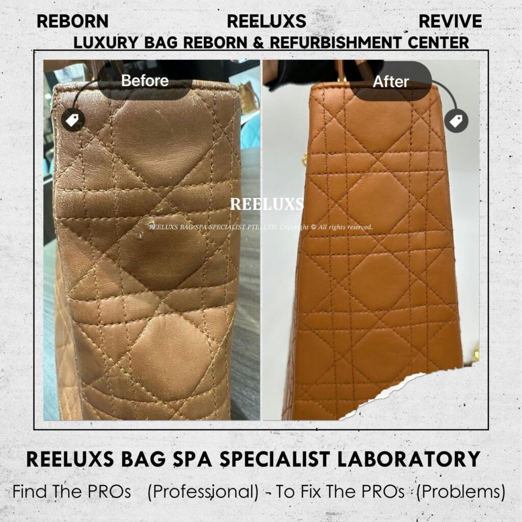 Lambskin Large Size Handbag Leather Scratches Structure Damaged Gold Hardware Faded — frame 6