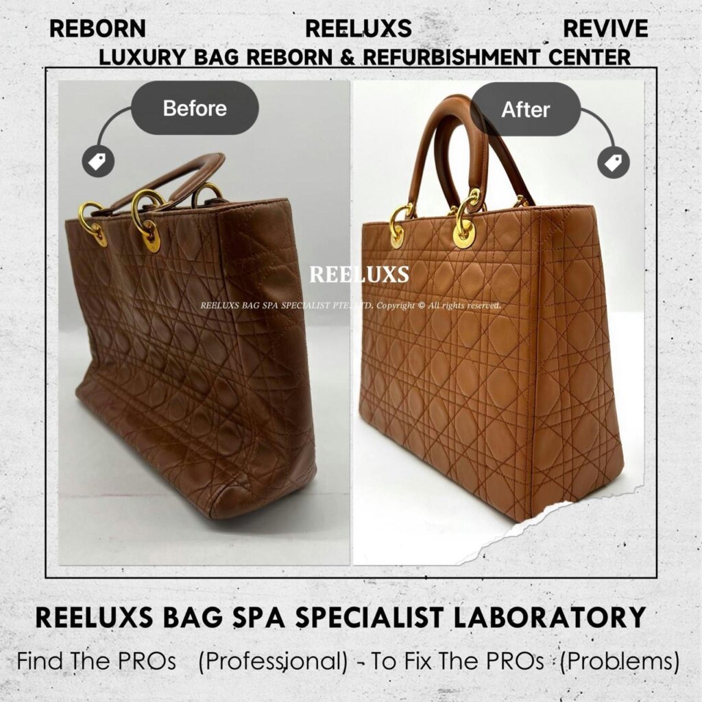 Lambskin Large Size Handbag Leather Scratches Structure Damaged Gold Hardware Faded — frame 2