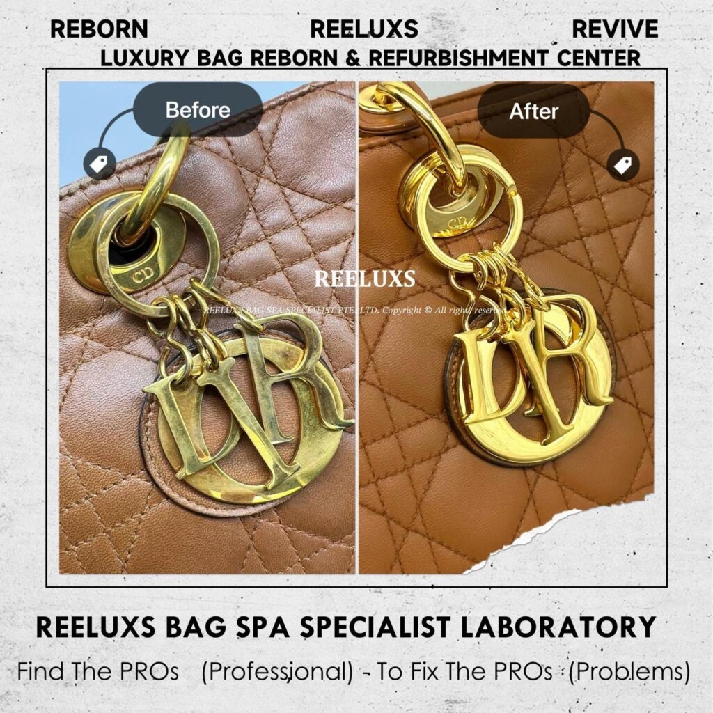 Lambskin Large Size Handbag Leather Scratches Structure Damaged Gold Hardware Faded — frame 3