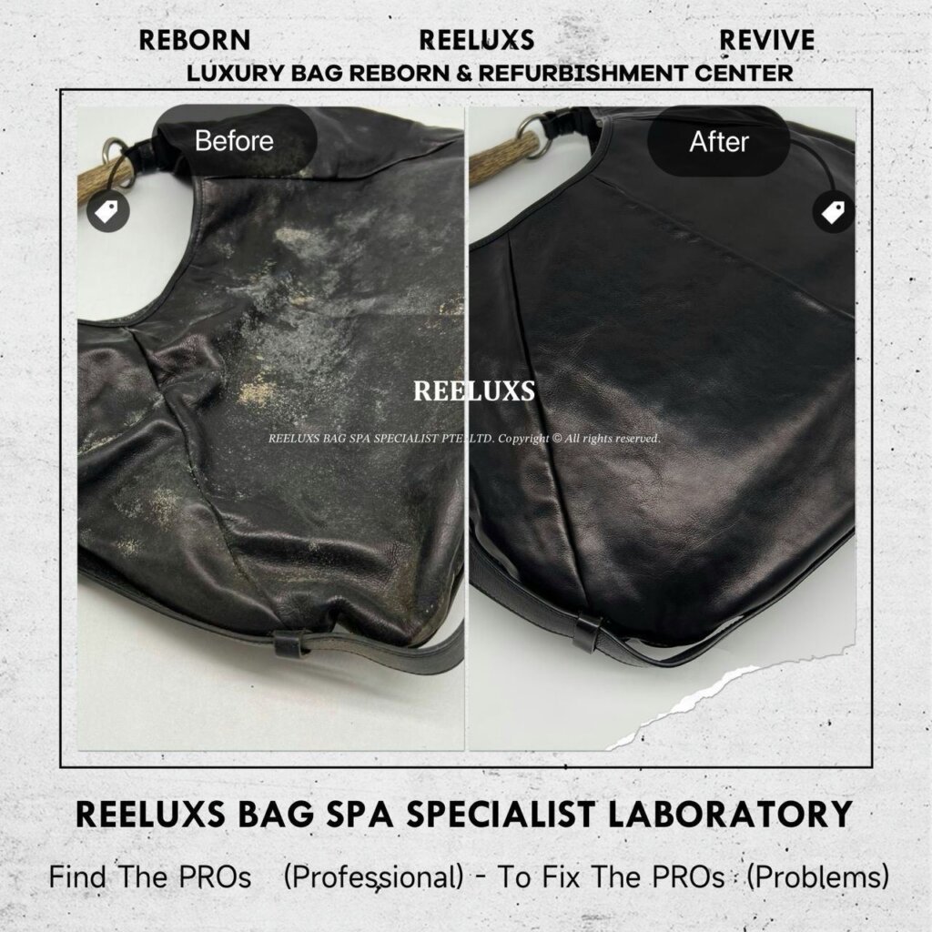 YSL SAINT LAURENT Mombasa Hobo Bag Leather Mold Fully Spot Stain Damaged… — frame 2