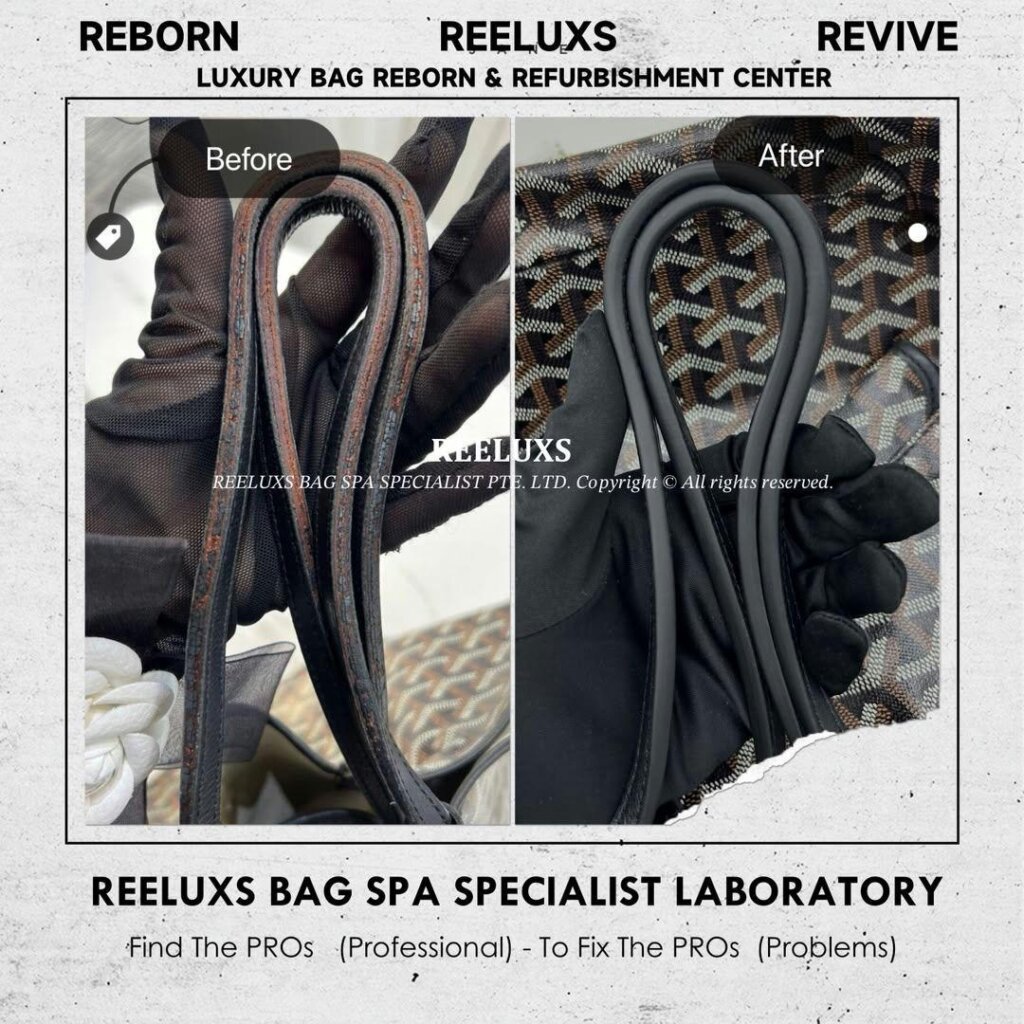PM Tote Bag Handle Oil Edge Crack & Damaged Refurbishment | REELUXS — frame 2