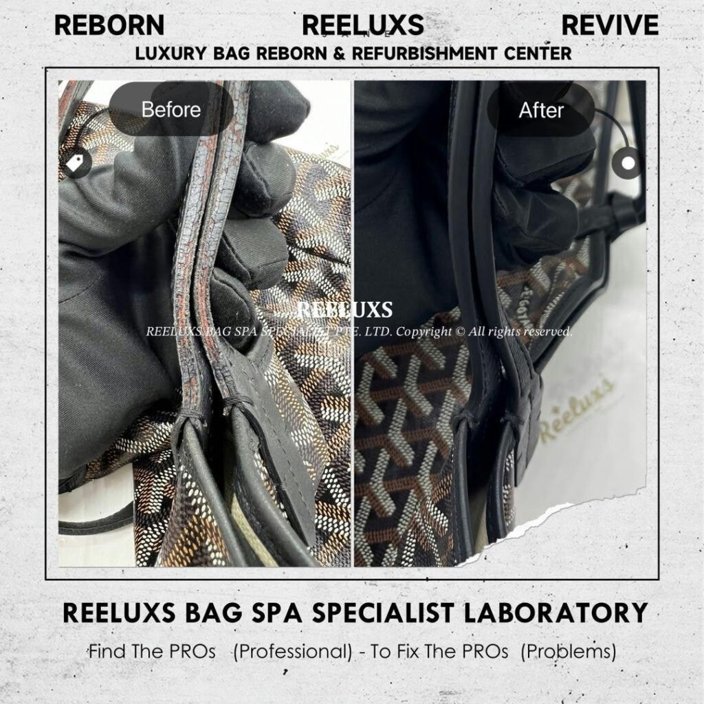 PM Tote Bag Handle Oil Edge Crack & Damaged Refurbishment | REELUXS — frame 3