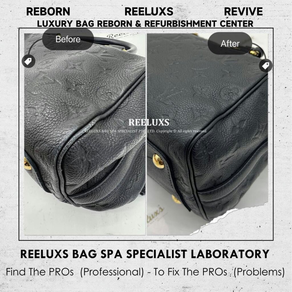 Speedy Bandouliere Empreinte Leather Bag Color Faded Entire Oil Edge Cracked &… — frame 6