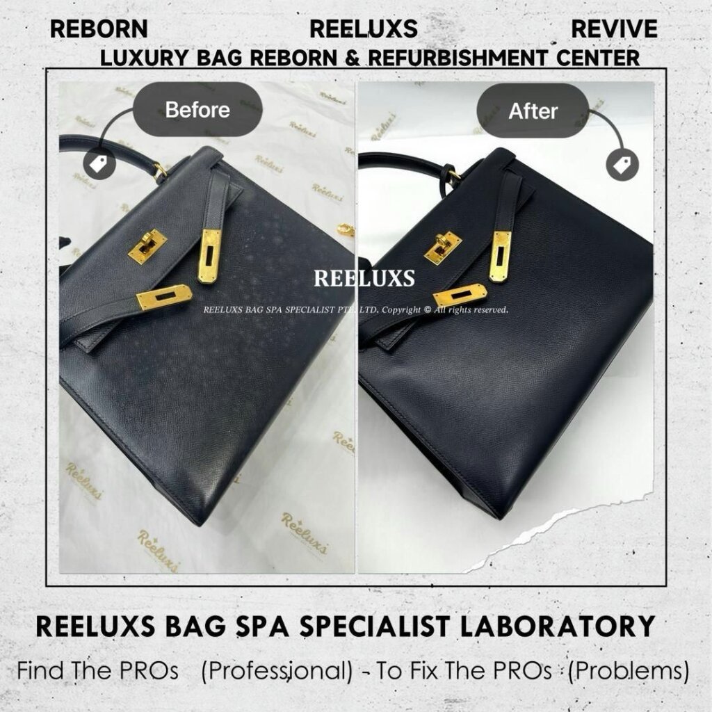 Kelly Handbag Leather White Mold Spot Nano Mold Removal Treatment | REELUXS — frame 1