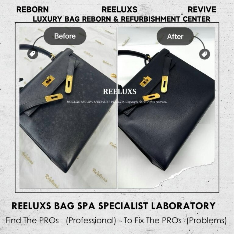 Hermès Kelly Handbag Leather White Mold Spot Nano Mold Removal Treatment ｜ REELUXS