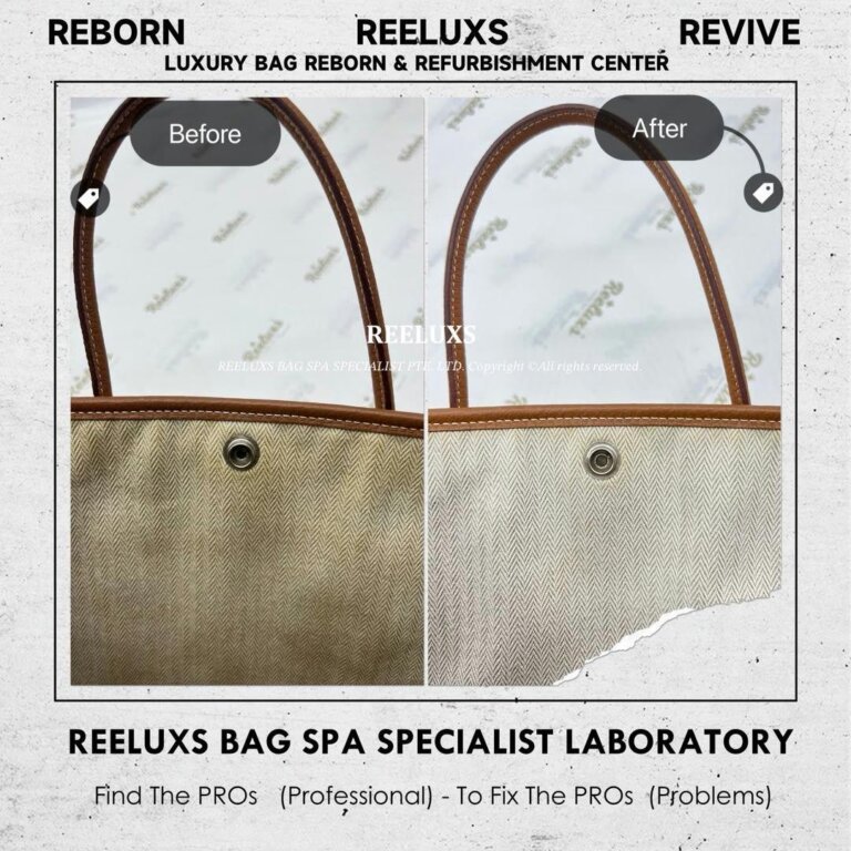 Hermès Garden Party Leather Stain Inner Fabric Yellowish Problem Deep Nano Spa Treatment I REELUXS