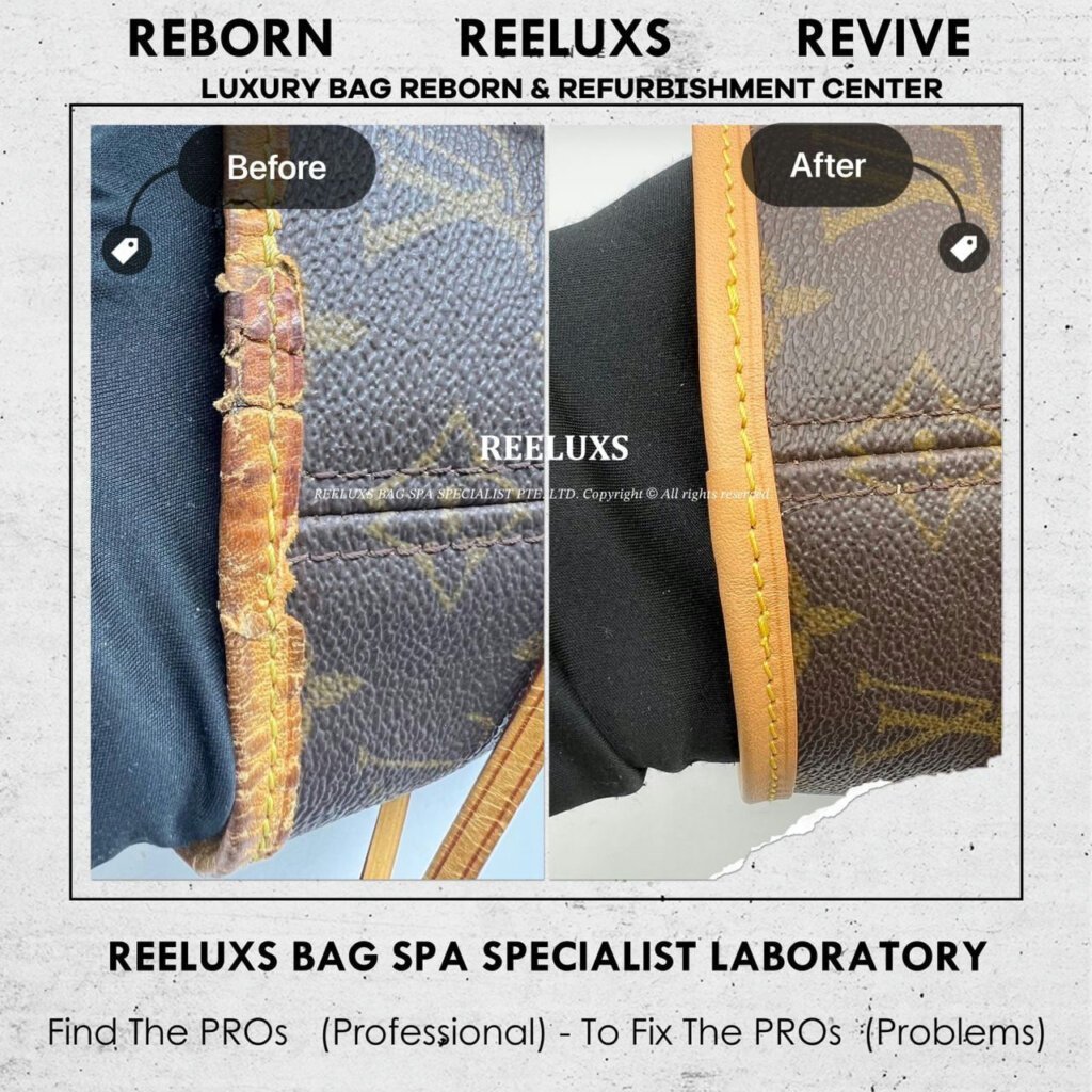 Neverfull Tote Bag Vachetta Fully Stain Cracked Broken Oxidation & Pocket Coating… — frame 3
