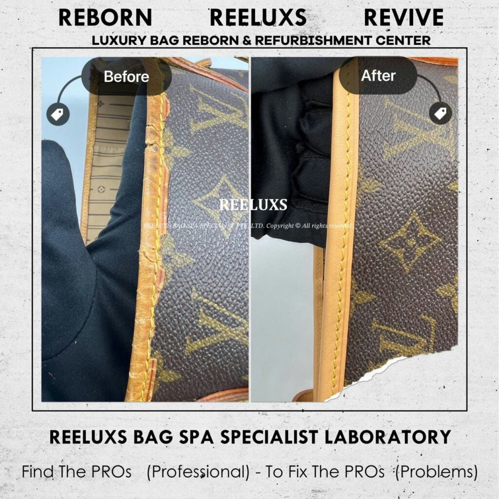 Neverfull Tote Bag Vachetta Fully Stain Cracked Broken Oxidation & Pocket Coating… — frame 2
