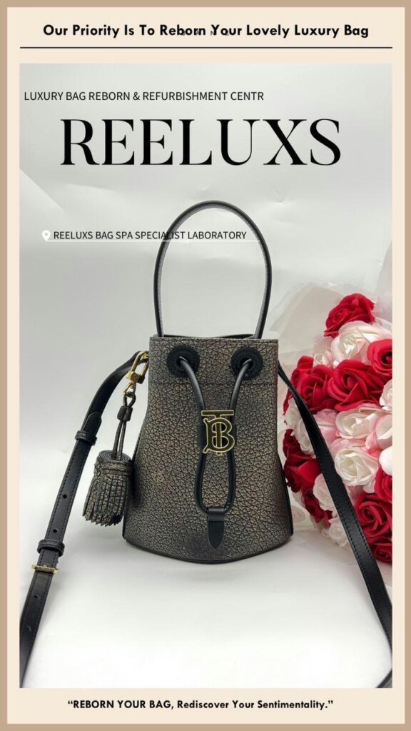 BURBBERY Metallic Leather Tote Bag Customised To Mini TB Bucket Bag Refurbishment… — frame 8