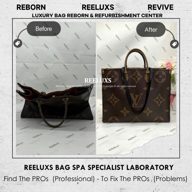 Louis Vuitton OnTheGo Tote Bag Trim Cracked Damaged, Oil Edge Cracked Damaged & Run Of The Shape Re-Structure Reshape Refurbishment | REELUXS