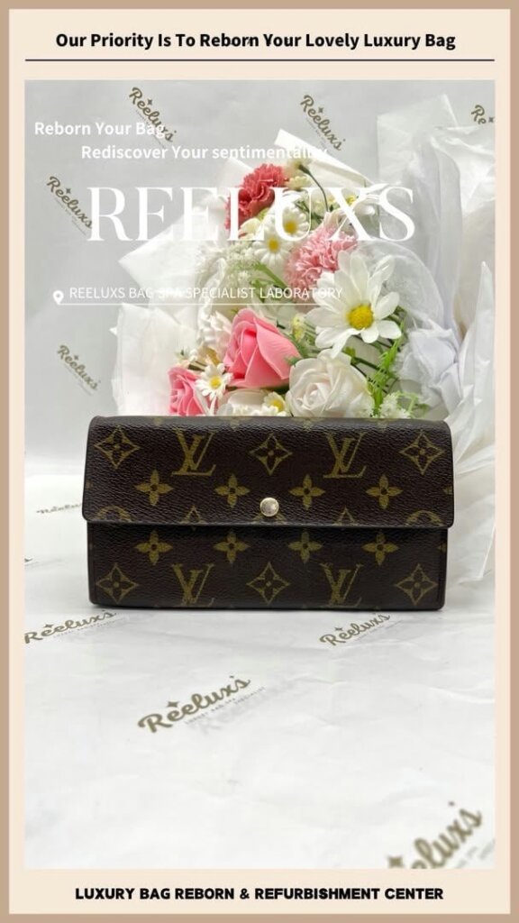 Sarah Long Wallet Oil Edge Cracked Damaged & Tear Off Replacement &… — frame 8