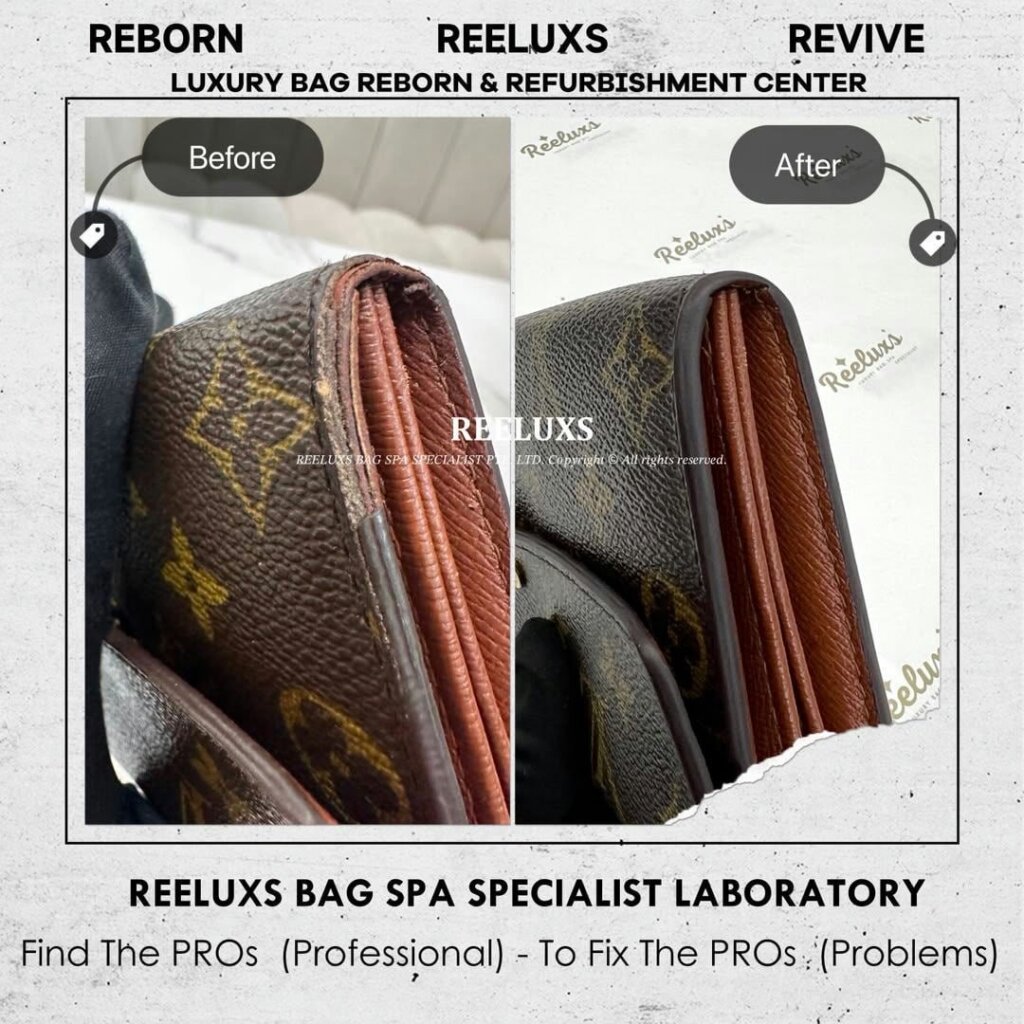 Sarah Long Wallet Oil Edge Cracked Damaged & Tear Off Replacement &… — frame 2