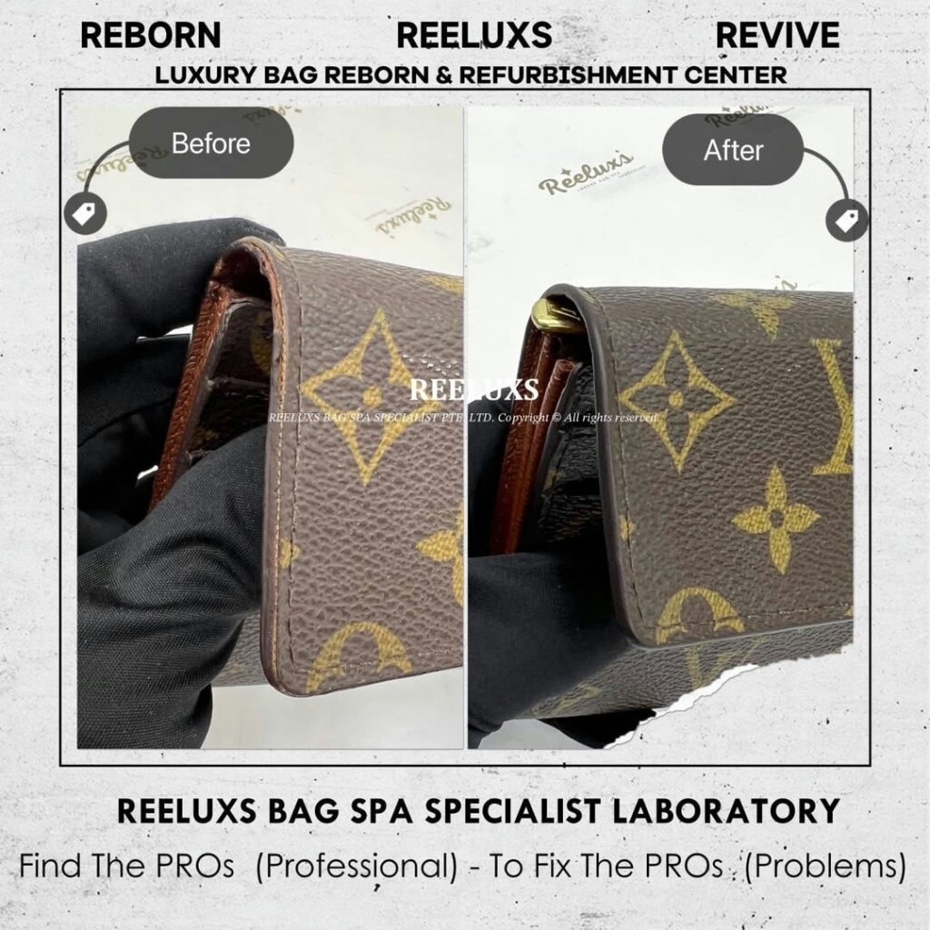 Sarah Long Wallet Oil Edge Cracked Damaged & Tear Off Replacement &… — frame 6
