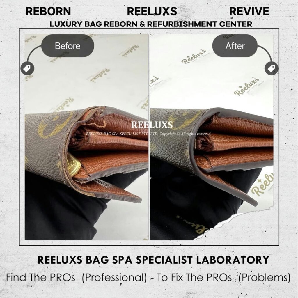 Sarah Long Wallet Oil Edge Cracked Damaged & Tear Off Replacement &… — frame 3