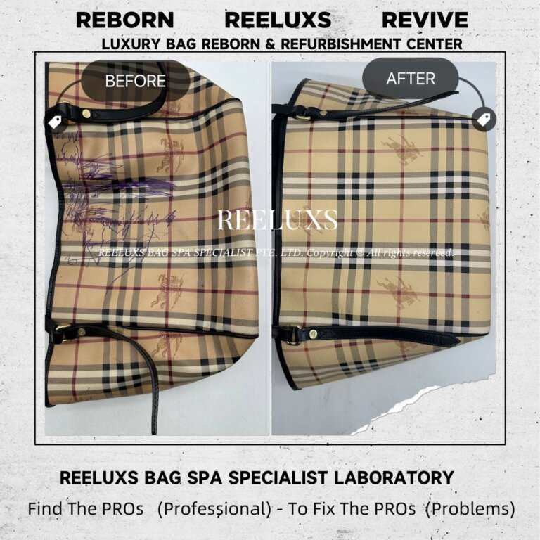 Burberry Check Canvas Tote Bag Canvas Damaged & Stained, Canvas Replacement & Refurbishment | REELUXS ✨👜🤎