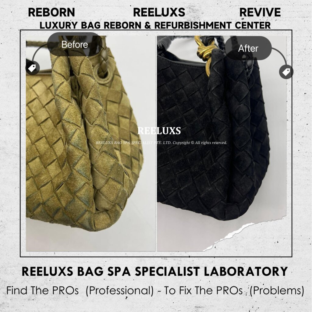 Intrecciato Suede Knot Shoulder Bag Suede Heavy Color Transfer Oil Edge Crack… — frame 3