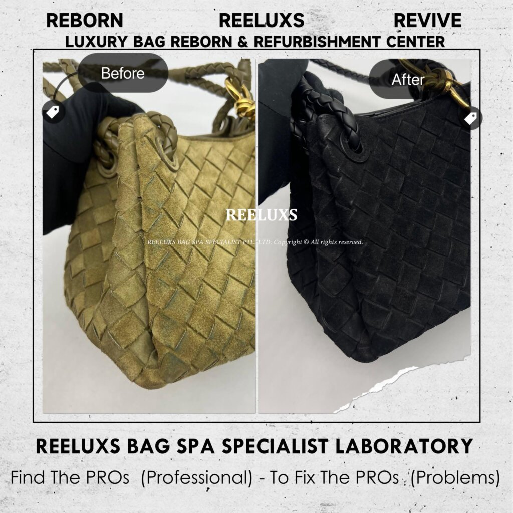 Intrecciato Suede Knot Shoulder Bag Suede Heavy Color Transfer Oil Edge Crack… — frame 4
