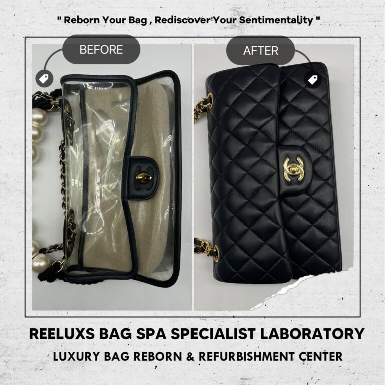Chanel Classic Flap Bag Customized from Leather to Lambskin with Full Gold-Plated Hardware Restoration