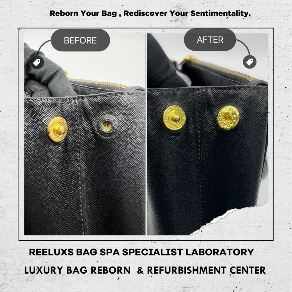 Saffiano Tote Bag Missing Snap Button Replacement | REELUXS — frame 1