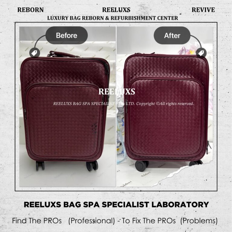 Bottega Veneta Intrecciato VN Leather Trolley Suitcase — Surface Stains & Color Damage, Matching Color Restoration & Refurbishment | REELUXS✨🧳🍷