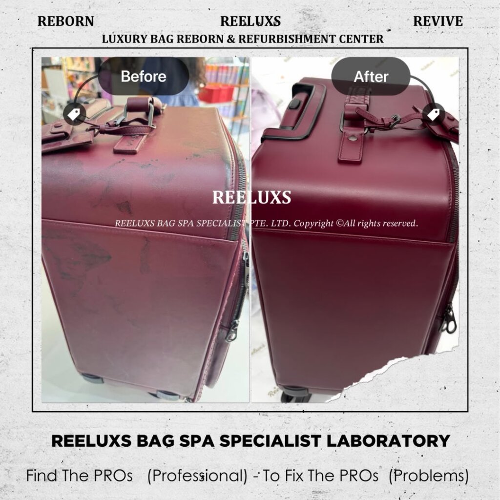 Intrecciato VN Leather Trolley Suitcase — Surface Stains & Color Damage, Matching… — frame 4
