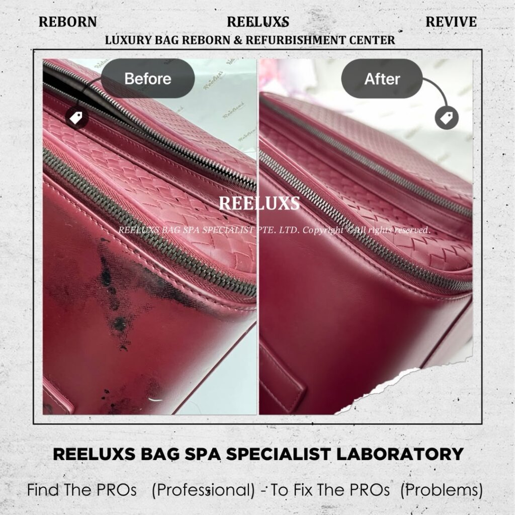 Intrecciato VN Leather Trolley Suitcase — Surface Stains & Color Damage, Matching… — frame 7