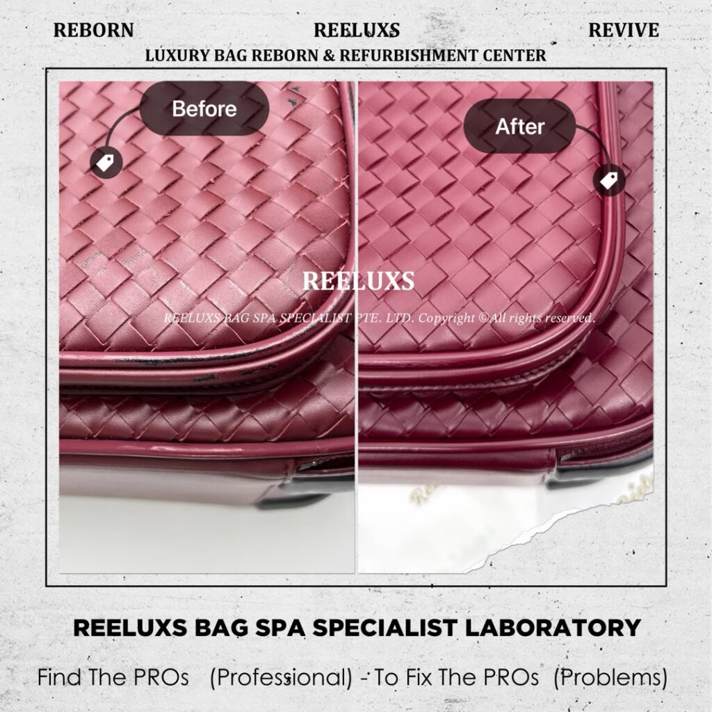 Intrecciato VN Leather Trolley Suitcase — Surface Stains & Color Damage, Matching… — frame 8