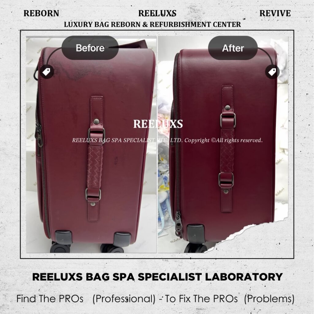 Intrecciato VN Leather Trolley Suitcase — Surface Stains & Color Damage, Matching… — frame 10
