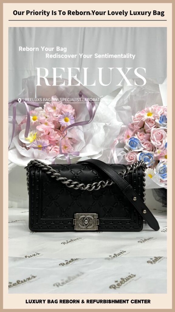 Caviar Boy Flap Bag Leather Scratches Black Stain Color Damaged Change To… — frame 2
