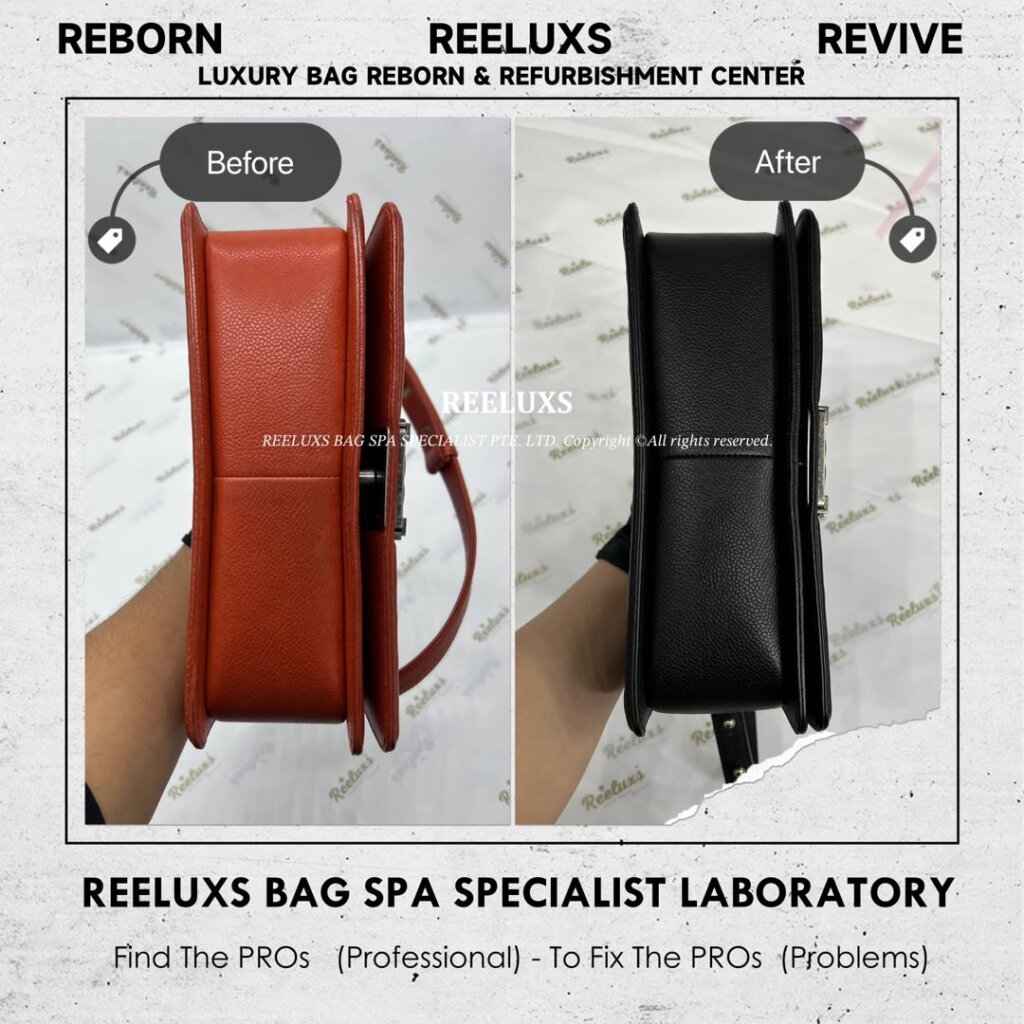 Caviar Boy Flap Bag Leather Scratches Black Stain Color Damaged Change To… — frame 5