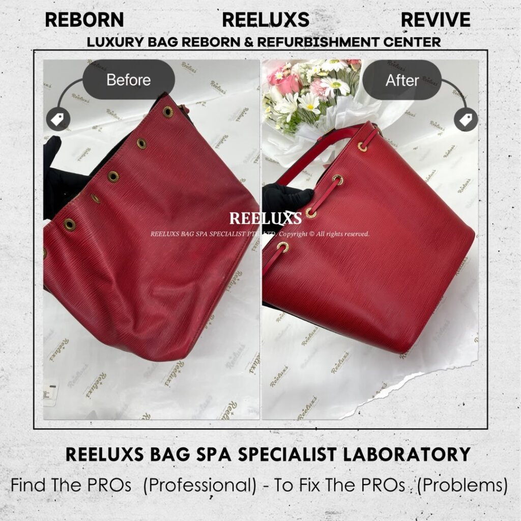 Epi Petit Noe Bucket Bag Leather Discoloration Leather Hard & Damaged — frame 8