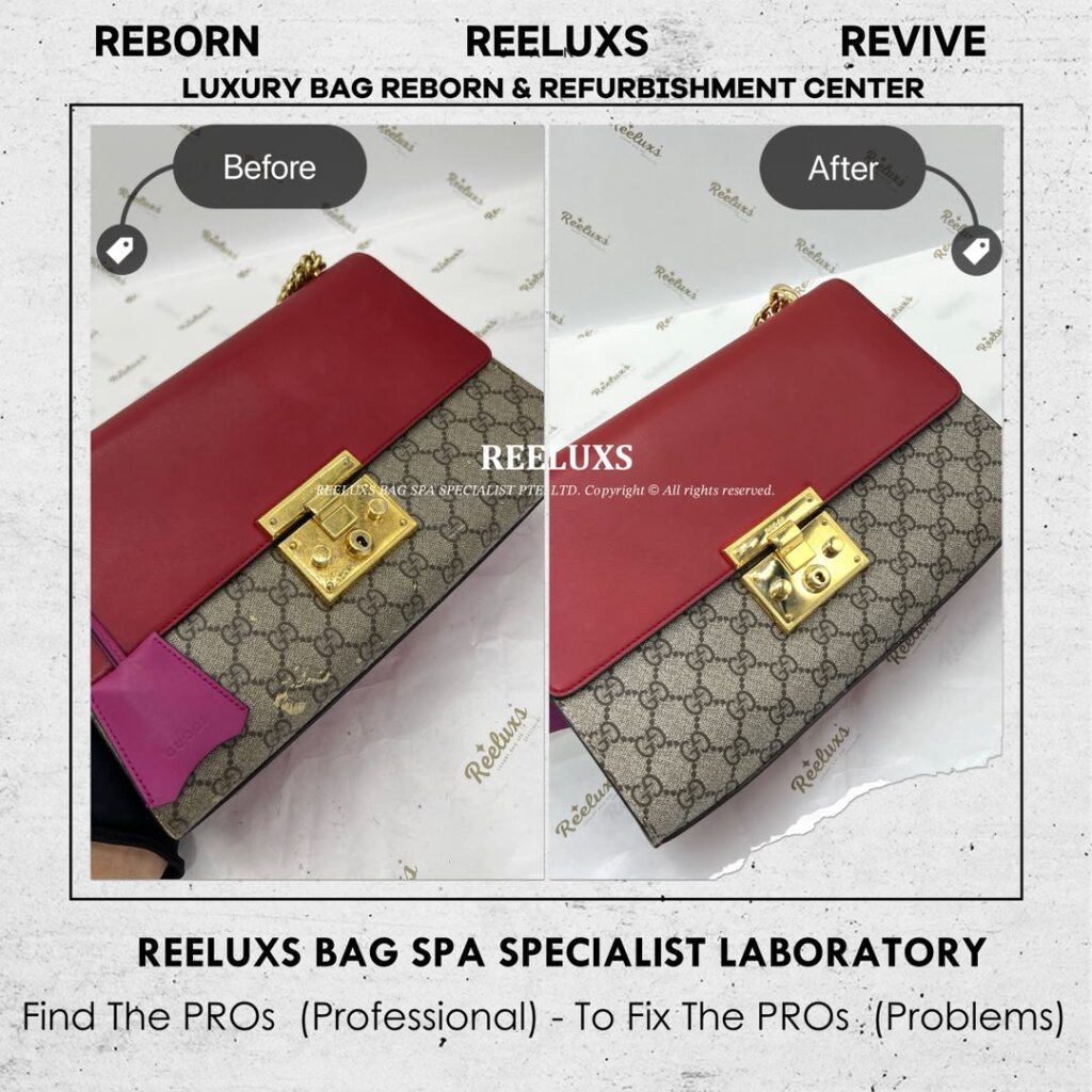 Padlock GG Supreme Shoulder Bag Leather Color Faded Canvas Peel Off Oxidation… — frame 7