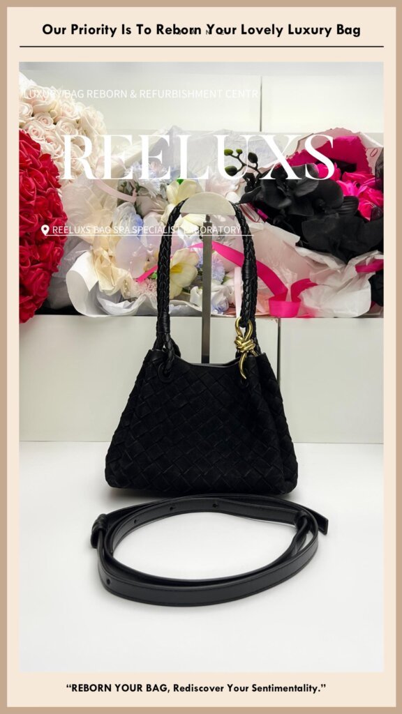 Intrecciato Suede Knot Shoulder Bag Suede Heavy Color Transfer Oil Edge Crack… — frame 10