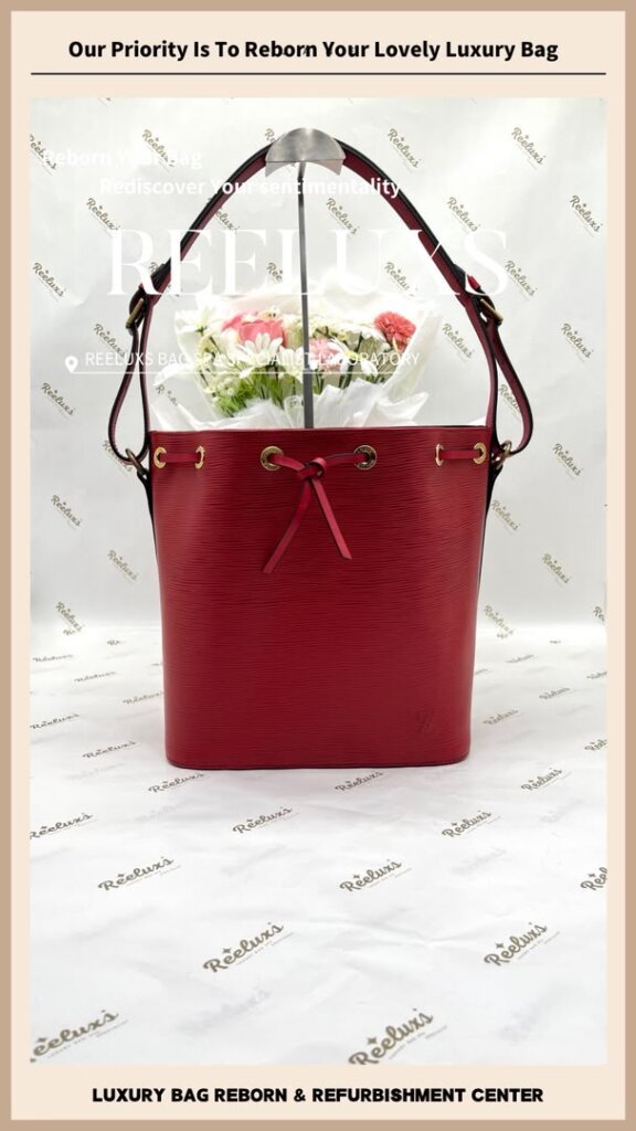 Epi Petit Noe Bucket Bag Leather Discoloration Leather Hard & Damaged — frame 11