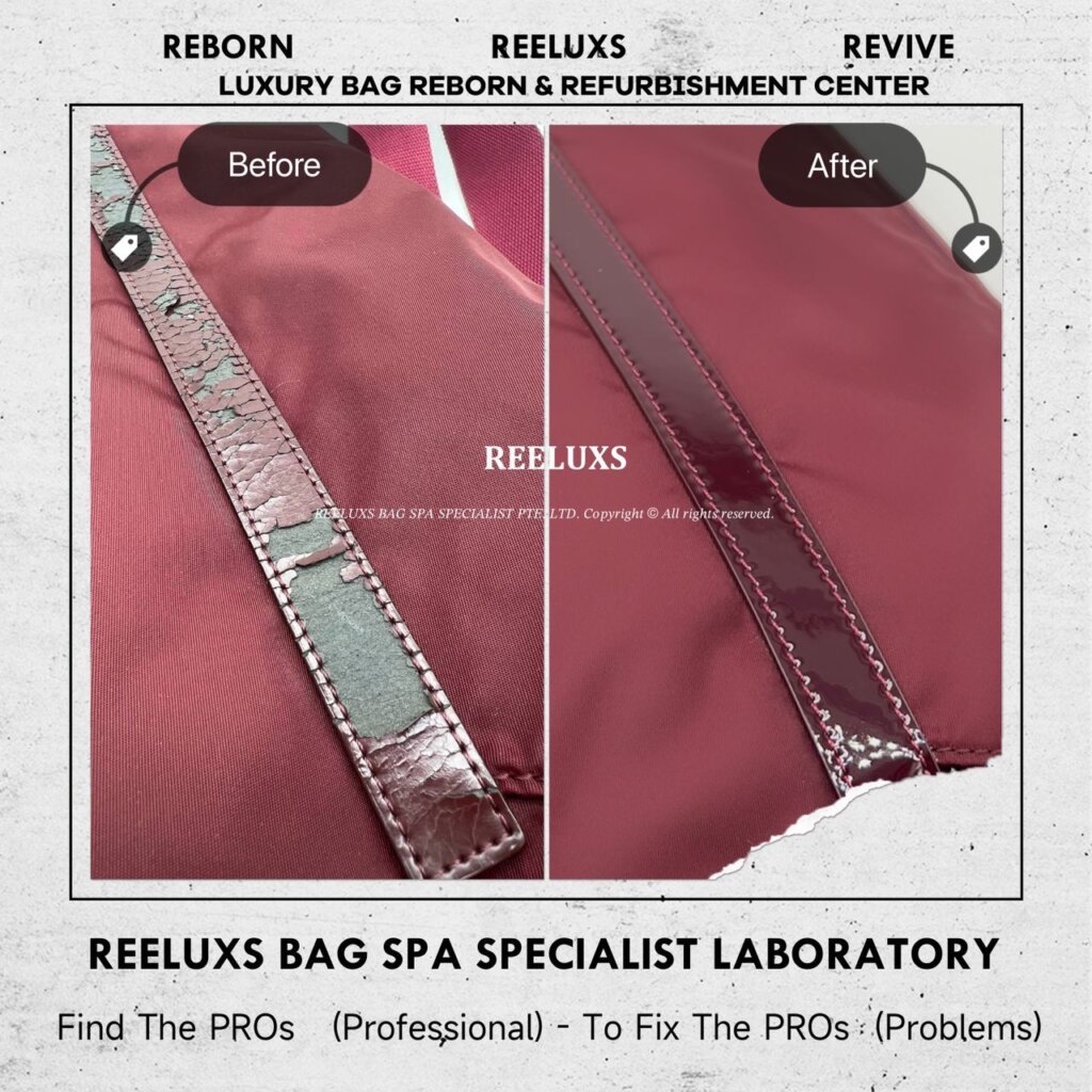 Re-nylon Shoulder Bag Nylon Faded Entire Leather Crack & Damaged Oxidation — frame 8