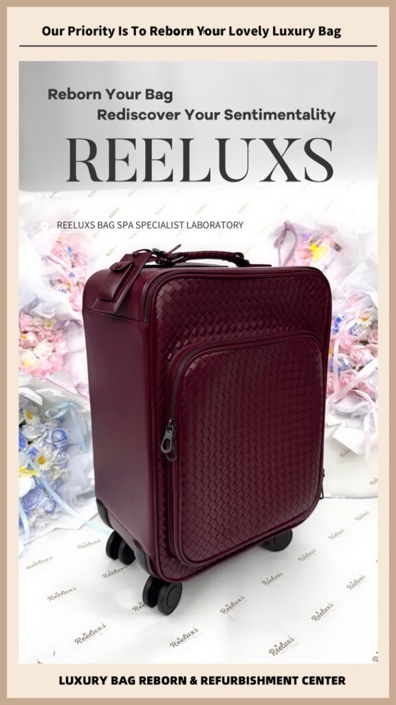 Intrecciato VN Leather Trolley Suitcase — Surface Stains & Color Damage, Matching… — frame 2