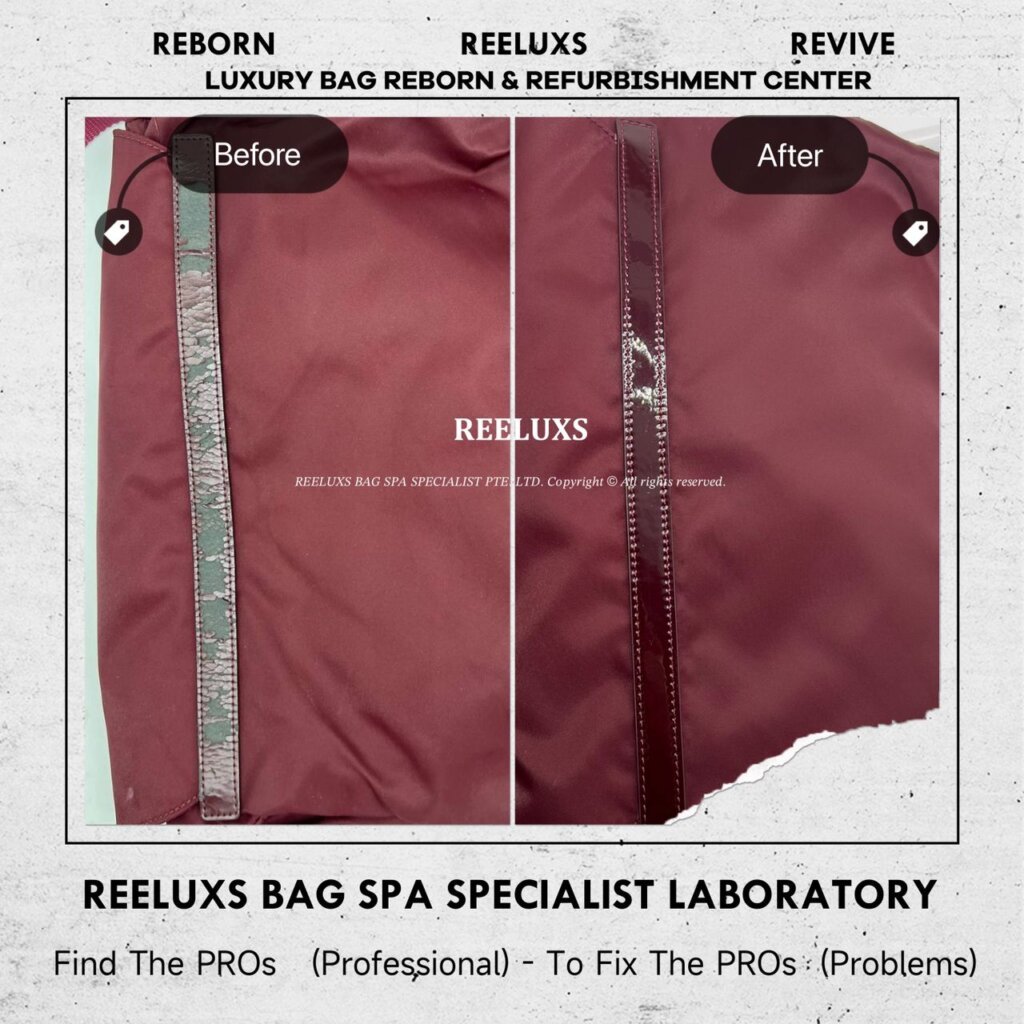 Re-nylon Shoulder Bag Nylon Faded Entire Leather Crack & Damaged Oxidation — frame 9